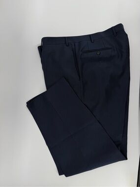 Canali 1934 Men's Dress Pants Trousers Navy Blue 100% Wool Made In Italy 38x31